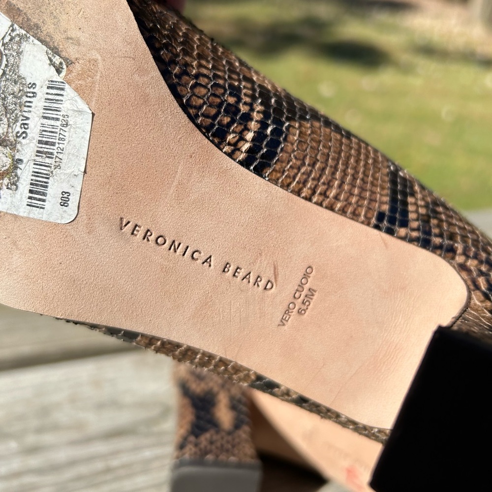 Veronica Beard Brown Python Snakeskin Leather Squ… - image 10